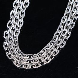 High Quality Hip Hop Cuban Link Punk Choker Chain Charms Necklace Twisted and Oval Link Zircon Necklaces Women Fashion Jewellery