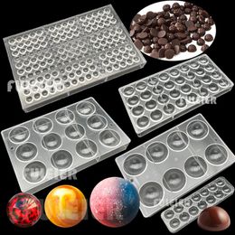 3D Half Ball Polycarbonate Chocolate Mould For Baking Cake Spherical Candy Confectionery Tool Bakeware Maker 220601