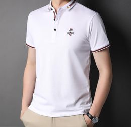 Polo shirt men's 2022 summer new thin Korean version loose embroidery cotton casual men's short-sleeved T-shirt