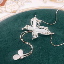 Pendant Necklaces Fashion Elegant Butterfly Pearl Opal Rhinestones 2022 Temperament Jewellery WholesalePendant
