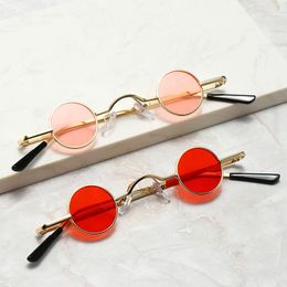 Sunglasses Retro Mini Round Men Metal Frame Gold Black Red Small Framed Sun Glasses Colour Lens Fashion