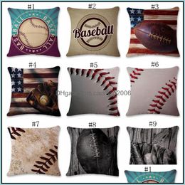 Pillow Case Bedding Supplies Home Textiles Garden Ll Baseball Ers Sports Decorative Er Sofa Car Seat Throw Dhqh5
