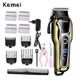 100-240v Rechargeable Animal Hair Clipper Professional Dog Hair Trimmer For Cat Cutter Hair Remover For Pet Grooming Machine 220423