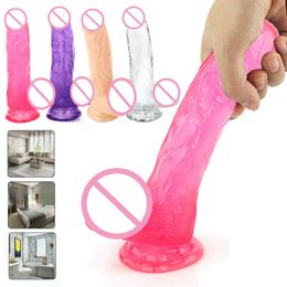 5 Color Silicone Realistic Crystal Jelly Dildo Male Artificial Penis Small Cock with Suction Cup Female Masturbator sexy Toys Beauty Items