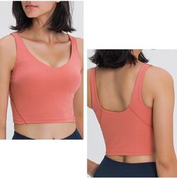 2054 Lu Align Tank Women Yoga Bra Shirts Sports Vest Fitness Tops Sexy Underwear Solid Color Lady Tops with Removable Cups Yoga Sports Bra Tanks