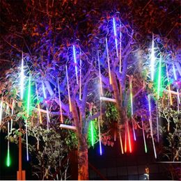 Strings 30/50cm 8 Tube Outdoor Meteor Shower Rain LED String Lights Christmas Tree Decorations For Home Year Navidad WeddingLED