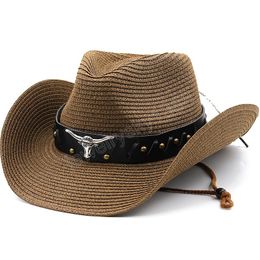 Fashion Belt Panama Straw Hats For Men Women Summer Breathable cowboy Beach Sun Hats Elegant Ladies Party Jazz Hat