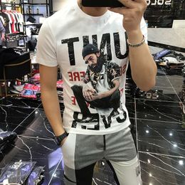 Hip-Hop Style Men's T-Shirts 2022 Summer Trend New Short Sleeve Street Old School Printing Tees High Quality Cotton Round Neck Clothing Top Black White M-3XL