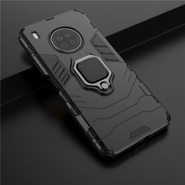Armour Shockproof Ring Holder Cases for Huawei Y9A Y8S Y7P Y6P Y5P Hard PC Soft TPU Hybrid Rugged Magnetic Back Cover