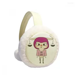 Berets Constellation Luck Tendency Libra Balance UU Ear Warmer Cable Knit Furry Fleece Earmuff OutdoorBerets Davi22