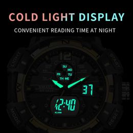 Orologio sportivo Movimento al quarzo impermeabile Retroilluminazione LED digitale Cronometro Sveglia Orologi da uomo Militari
