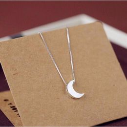 Pendant Necklaces Jisensp Fashion Women Necklace Simple Matte Crescent Moon For Girls Engagement Party Jewellery Ketting GiftPendant