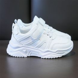 Autumn Kids White Sneakers Leisure Platform Light Soft Fashion Boys Girls Sport Shoes Size 26-37 All-match Children Trainers 220429