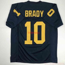 CHEAP CUSTOM New TOM BRADY Michigan Blue College Stitched Football Jersey ADD ANY NAME NUMBER