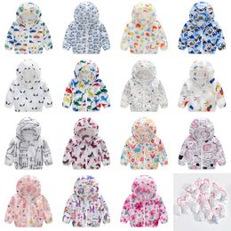 Baby Sunscreen Jackets Outwear Dinosaur Butterfly Love Heart Pattern Breathable Coat For Boys And Girls Kids Hooded Air Conditioning Shirt Clothing 12yr E3