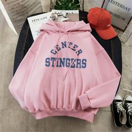 Women's Hoodies & Sweatshirts Ladies Oversized Women Tops Clothes Printed Long Sleeve Hooded Womens Pullover Soft Cotton Korean Style