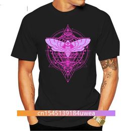 Men's T-Shirts Create Moth And Crescent Moon Witchy Pastel Goth T Shirt Men Round Collar Female Cool Women Shirts Tee TopMen's