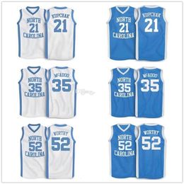 Nikivip North Carolina Tar Heels College #35 Bob McAdoo Basketball Jerseys #52 James Worthy #21 Mitch Kupchak Retro Mens Stitched Custom Any Name