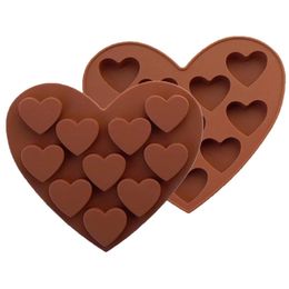 Silica gel Baking Moulds 10 even baking Mould tray DIY chocolate heart soap kitchen tools