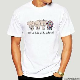Men's T-Shirts Autistic Elephant ItS Ok To Be A Little Different Men T-Shirt-Unisex Summer Round Neck Casual Size M-5XL