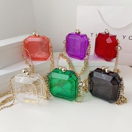 Evening Bags Transparent Bag Acrylic Box Chain Crossbody For Women 2022 Shoulder Purses And Handbags Ladies Party Clutch
