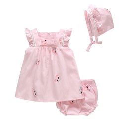 Vlinder Girl dress Kids dress for Baby girl Princess style Cute Bow Tie Dress born Short Sleeves Infant Dresses set LJ201221