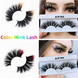 False Eyelashes Asiteo Coloured Mink 25mm Lashes Fluffy Messy 3D Dramatic Long Natural Makeup Fake LashFalseFalse