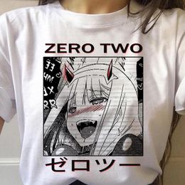 T-shirt Zero Two Women Darling Tee In The Franxx Anime Harajuku Girl Print Tops Loose Summer Short Sleeve Chic Female