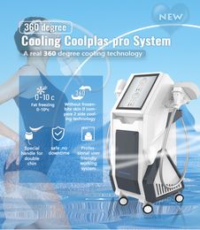 2 cryo handles 360 Cryolipolysis fat freezing slimming machine vacuum slimming equipment cool tech sculpting body shaping doublechin treatment equipments
