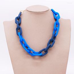 Chokers 2022 Double Colour Colourful Acrylic Thick Chain Necklaces For Women Fashion Punk Chunky Pendants Female Jewellery Morr22