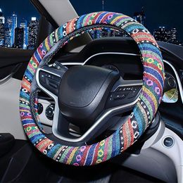 Steering Wheel Covers Universal 38cm Boho Cover Cloth Bohemian Breathable Anti-Slip Car Accessories Fit For Most VehicleSteering CoversSteer
