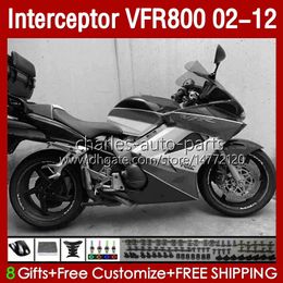 Fairings For HONDA Interceptor VFR800 VFR 800 RR CC 800RR VFR800RR 02 03 04 05 06 07 Grey white Body 129No.99 800CC 2002 2008 2009 2010 2011 2012 VFR-800 02-12 Bodywork