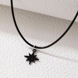Other Gothic Black Star Pendant Necklace For Women Trendy Chain Choker Adjustable Jewely Accessories Collar 20872