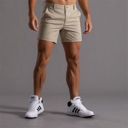 Khaki Shorts Men Casual Summer Solid Colour Knee Length Bermuda Fashion Clothing Reguler Fit Bottom Thin 220715