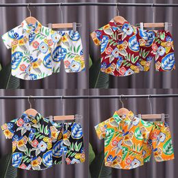 Clothing Sets Children's Short Sleeve Suit Summer Boys Printed Shirts Southeast Asian Style Shirt Suits ClothingClothing