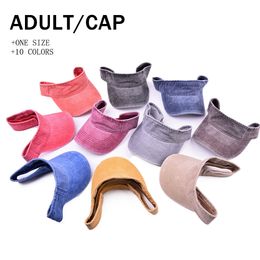 solid Colour washed empty top hat Party Favour Summer sunshade caps Outdoor Travel sunscreen Sunhat Vintage duck tongue cap