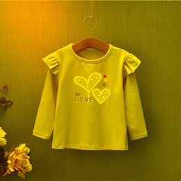 T-shirts Toddler Girls Spring Print Long Sleeve Pure Cotton Female Children Clothing Kids Top Tees Infants Clothes T ShirtT-shirts