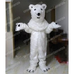 Halloween Plush Polar Bear Mascot Costume Cartoon Anime theme character Adults Size Christmas Carnival Birthday Party Outdoor Outfit