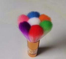 Single Colourful Petal Nail Brush Diamond Acrylic Base Makeup Brush Loose Foundation Countertop Beauty Tool