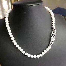 Double Strand Natural AAA 7-8mm Akoya White Pearl Necklace 18 inch