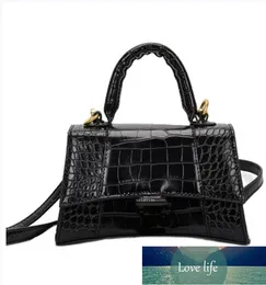 Women's Casual Cool Shoulder Messenger Bags New Hourglass Bag Black Crocodile Pattern Small Square