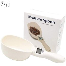 Pet Food Scale Cup For Dog Cat Feeding Bowl Kitchen Scale Spoon uring Scoop Cup Portable With Led Display weeglepel 210320