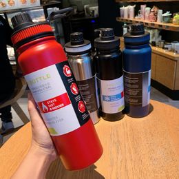 Stainless Steel Insulated Thermos Bottle 1L Outdoor Travel Coffee Mugs Thermal Large Capacity Vaccum Water Bottle Thermal Mug