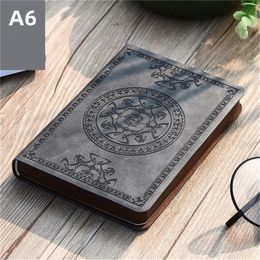 Portable Vintage Pattern PU Leather Notebook Diary Notepad Stationery Gift 220401