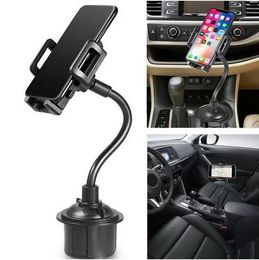 360 Degrees Cup Holder Car Phone Holder Mount Adjustable Smart CellPhone Bracket For iPhone Samsung Universal Phones Durable Stand In Stock