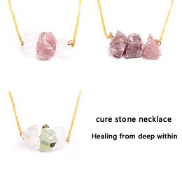 Healing Stone Pendants Necklace crystals fluorite personality for Women Jewellery Mind soothe
