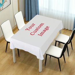 Personalised Custom Rectangular cloth Waterproof Heat Resistant Dining Cover Wedding Party Table Cloth Home Decor 220704