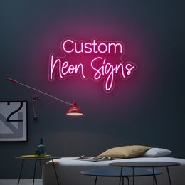 Custom Neon Led Light Can Personalized Custom Neon Sign For Wedding Happy Birthday Party Wall Decor 220608