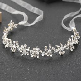 Silver Colour Headbands For Women Bride Headpieces Handmade Crystal Rhinestone Tiaras Hairbands Wedding Hair Accessories Queen Headband Gift CL0397