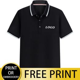 Cust Polo Shirt Custom Printed Pictures Text Embroidery Male And Female Personality Design Tops Short sleeved Lapel T 220712